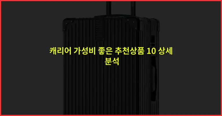 캐리어 가성비 좋은 추천상품 10 상세 분석